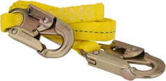 PRO-SAFE - 6' Long, 350 Lb Capacity, 1 Leg Locking Snap Hook Harness Lanyard - Polyester Webbing, Locking Snap Hook Anchorage Connection - Apex Tool & Supply