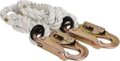 PRO-SAFE - 6' Long, 350 Lb Capacity, 1 Leg Locking Snap Hook Harness Lanyard - 1/2" Diam, Filament Nylon Rope, Locking Snap Hook Anchorage Connection - Apex Tool & Supply
