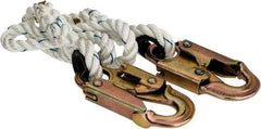 PRO-SAFE - 4' Long, 350 Lb Capacity, 1 Leg Locking Snap Hook Harness Lanyard - 1/2" Diam, Filament Nylon Rope, Locking Snap Hook Anchorage Connection - Apex Tool & Supply