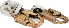 PRO-SAFE - 3' Long, 350 Lb Capacity, 1 Leg Locking Snap Hook Harness Lanyard - 1/2" Diam, Filament Nylon Rope, Locking Snap Hook Anchorage Connection - Apex Tool & Supply