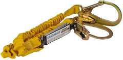 PRO-SAFE - 6' Long, 350 Lb Capacity, 2 Leg Locking Snap Hook Harness Shock Absorbing Lanyard - Polyester Webbing, Locking Rebar Snap Hook Anchorage Connection - Apex Tool & Supply