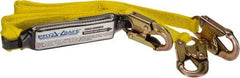 PRO-SAFE - 6' Long, 350 Lb Capacity, 2 Leg Locking Snap Hook Harness Shock Absorbing Lanyard - Polyester Webbing, Locking Snap Hook Anchorage Connection - Apex Tool & Supply