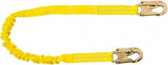 PRO-SAFE - 6' Long, 350 Lb Capacity, 1 Leg Locking Snap Hook Harness Shock Absorbing Lanyard - Polyester Webbing, Locking Snap Hook Anchorage Connection - Apex Tool & Supply