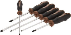 Paramount - 6 Piece Slotted & Phillips Screwdriver Set - Bit Sizes: Philips #1 & #2 - Apex Tool & Supply