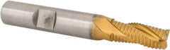 Hertel - 5/16" Diam, Fine Pitch, 3/4" LOC, 3 Flute Cobalt Roughing Square End Mill - TiN Finish, 2-1/2" OAL, 3/8" Shank Diam, Single End, Centercutting, 30° Helix - Apex Tool & Supply