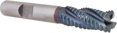 Hertel - 7/16" Diam, Coarse Pitch, 1" LOC, 4 Flute Cobalt Roughing Square End Mill - TiCN Finish, 2-11/16" OAL, 3/8" Shank Diam, Single End, Centercutting, 30° Helix - Apex Tool & Supply