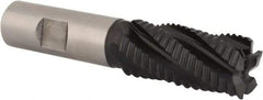 Hertel - 7/8" Diam, Coarse Pitch, 1-7/8" LOC, 5 Flute Cobalt Roughing Square End Mill - TiAlN Finish, 4-1/8" OAL, 3/4" Shank Diam, Single End, 30° Helix - Apex Tool & Supply