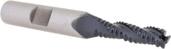 Hertel - 1/4" Diam, Coarse Pitch, 7/8" LOC, 3 Flute Cobalt Roughing Square End Mill - TiAlN Finish, 2-11/16" OAL, 3/8" Shank Diam, Single End, 30° Helix - Apex Tool & Supply