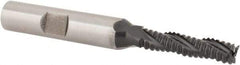 Hertel - 1/4" Diam, Coarse Pitch, 1-1/8" LOC, 3 Flute Cobalt Roughing Square End Mill - TiAlN Finish, 2-15/16" OAL, 3/8" Shank Diam, Single End, 30° Helix - Apex Tool & Supply