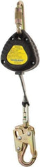 PRO-SAFE - 6' Long, 310 Lb Capacity, Nylon Webbing Fall Limiter - Swivel Locking Snap Hook Connector with Load Indicator, Self-Locking Carabiner Connector - Apex Tool & Supply