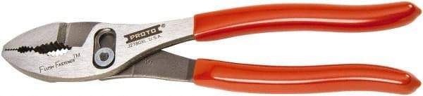 Proto - 8" OAL, 2-3/32" Jaw Length, 1-5/16" Jaw Width, Slip Joint Combination Pliers - 2 Positions, Serrated Jaw, Regular Nose Head, Standard Tool - Apex Tool & Supply