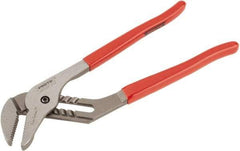 Proto - 12" OAL, 2-11/16" Max Capacity, 1-3/4" Jaw Length x 33/64" Jaw Width, 7 Position Gooseneck Tongue & Groove Pliers - Serrated Straight Jaws, Standard Head, Vinyl Handles - Apex Tool & Supply