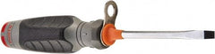 Proto - Tethered & Slotted Screwdriver - Round Shank, Ergonomic Handle - Apex Tool & Supply