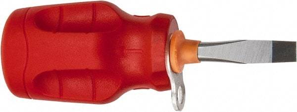 Proto - Tethered & Slotted Screwdriver - Square Shank, Ergonomic Handle - Apex Tool & Supply