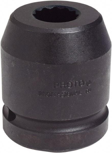 Proto - 1" Drive 2-1/4" Standard Impact Socket - 12 Points, 3-3/16" OAL - Apex Tool & Supply