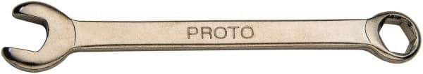 Proto - 1/4" 6 Point Combination Wrench - 3-1/8" OAL, Steel, Nickel Finish - Apex Tool & Supply