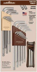 Paramount - 31 Piece L-Wrench/Fold-Up Combo Hex Key Set - Hex Range 0.05 to 3/8", Steel - Apex Tool & Supply