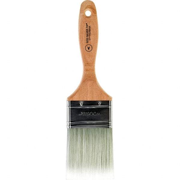 Wooster Brush - 2-1/2" Flat Synthetic Varnish Brush - 2-15/16" Bristle Length, 5.81" Wood Beavertail Handle - Apex Tool & Supply