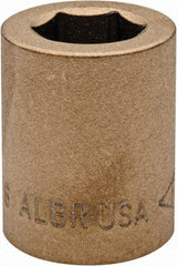 Ampco - 9/16", 1/2" Drive, Standard Hand Socket - 6 Points, 1-3/16" OAL, Aluminum Bronze - Apex Tool & Supply