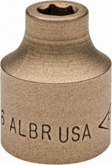 Ampco - 5/16", 1/2" Drive, Standard Hand Socket - 6 Points, 1-3/16" OAL, Aluminum Bronze - Apex Tool & Supply