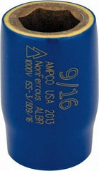 Ampco - 9/16", 3/8" Drive, Standard Hand Socket - 6 Points, 1-1/2" OAL, Aluminum Bronze - Apex Tool & Supply