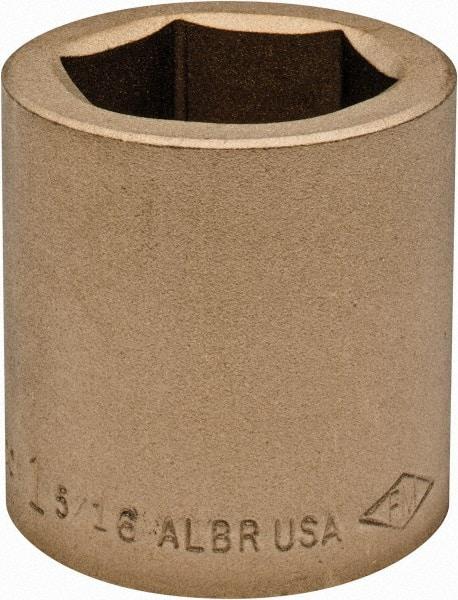 Ampco - 1-5/16", 3/4" Drive, Standard Hand Socket - 6 Points, 2" OAL, Aluminum Bronze - Apex Tool & Supply