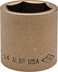 Ampco - 1-1/4", 1/2" Drive, Standard Hand Socket - 6 Points, 1-5/8" OAL, Aluminum Bronze - Apex Tool & Supply