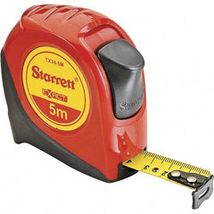 Starrett - 16' x 3/4" Yellow Blade Tape Measure - 1mm Graduation, S6 Graduation Style, Red Case - Apex Tool & Supply
