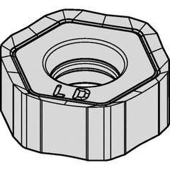 Kennametal - HNGJ43 LD Grade KCPM40 Carbide Milling Insert - TiAlN/AlCrN Finish, 0.1764" Thick, 12mm Inscribed Circle, 1mm Corner Radius - Apex Tool & Supply