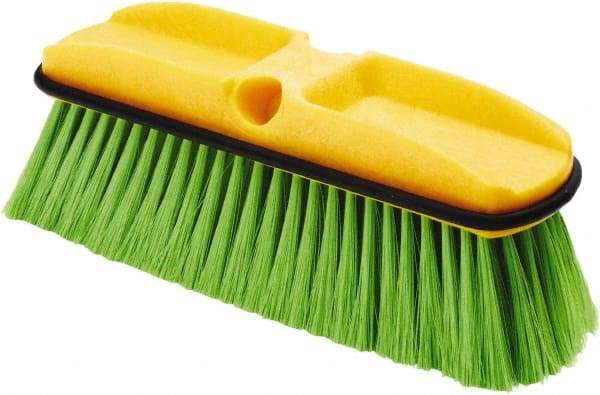 Rubbermaid - 2-1/2" Bristle Length, Nylon Wash Brush - 10" Long Head, Green, Plastic Block - Apex Tool & Supply