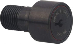 Accurate Bushing - 1-1/4" Roller Diam x 3/4" Width, 3/4" Stud Diam x 1-1/4" Length, Heavy Stud Cam Follower - Carbon Steel, 5/8" Thread Length, 3/4-16 Thread, 2" OAL, 4,060 Lb Dynamic Cap, 1 N Static Cap - Apex Tool & Supply