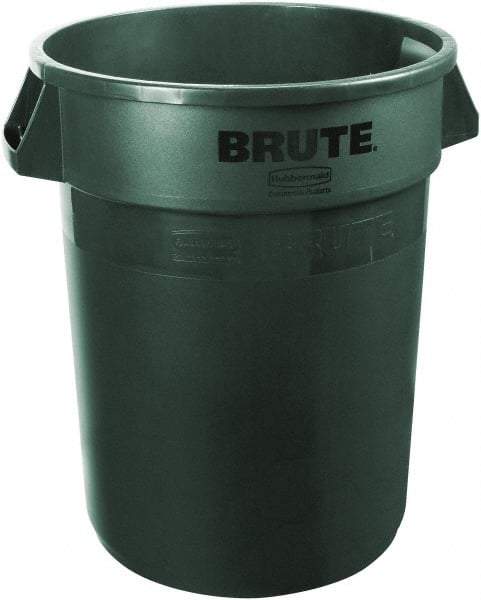 Rubbermaid - 20 Gal Green Round Trash Can - Polyethylene, 22.88" High - Apex Tool & Supply