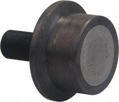 Accurate Bushing - 62mm Roller Diam x 44mm Width, 24mm Stud Diam x 58mm Length, Flanged Load Roller - Carbon Steel, 35mm Thread Length, M24-3 Thread, 102mm OAL, 23,100 N Dynamic Cap, 10,100 N Static Cap - Apex Tool & Supply