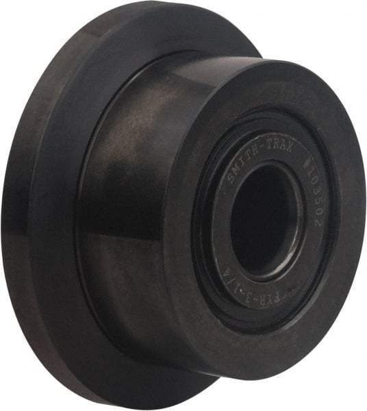 Accurate Bushing - 3.255" Bore, 8" Roller Diam x 4-1/4" Roller Width, Carbon Steel Flanged Yoke Roller - 83,700 Lb Dynamic Load Capacity, 4-1/2" Overall Width - Apex Tool & Supply