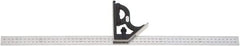 Starrett - 2 Piece, 600mm Combination Square Set - 0.5 & 1mm (Metric) Graduation, Hardened Steel Blade, Cast Iron Square Head - Apex Tool & Supply