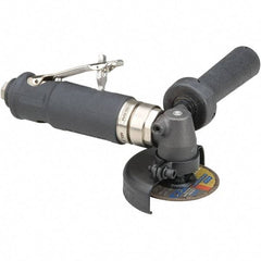 Dynabrade - 3" Wheel Diam, 18,000 RPM, Pneumatic Cutoff & Cutoff-Grinder Tool - Right Angle Handle, 1/4 NPT Inlet - Apex Tool & Supply