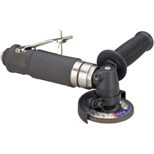 Dynabrade - 3" Wheel Diam, 18,000 RPM, Pneumatic Angle & Disc Grinder - 3/8-24 Spindle, 41 CFM, Rear Exhaust - Apex Tool & Supply