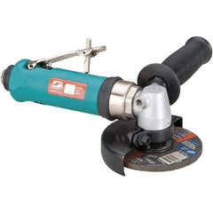 Dynabrade - 4" Wheel Diam, 12,000 RPM, Pneumatic Angle & Disc Grinder - 3/8-24 Spindle, 40 CFM, Rear Exhaust - Apex Tool & Supply