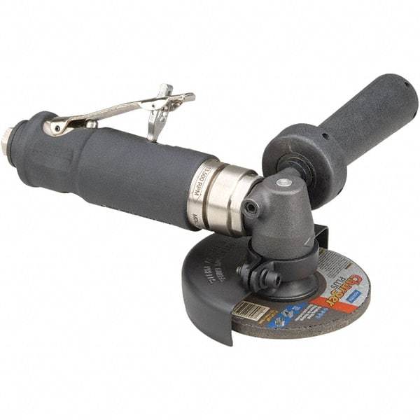 Dynabrade - 4" Wheel Diam, 12,000 RPM, Pneumatic Angle & Disc Grinder - 3/8-24 Spindle, 40 CFM, Rear Exhaust - Apex Tool & Supply