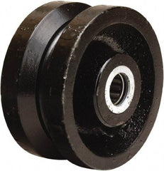 Hamilton - 4 Inch Diameter x 2 Inch Wide, Cast Iron Caster Wheel - 800 Lb. Capacity, 2-3/16 Inch Hub Length, 1/2 Inch Axle Diameter, Straight Roller Bearing - Apex Tool & Supply