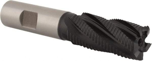 Hertel - 7/8" Diam, Fine Pitch, 1-7/8" LOC, 5 Flute Cobalt Roughing Square End Mill - TiAlN Finish, 4-1/8" OAL, 3/4" Shank Diam, Single End, 30° Helix - Apex Tool & Supply
