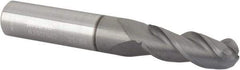 Accupro - 21/64" Diam, 7/8" LOC, 3 Flute Solid Carbide Ball End Mill - nACRo Finish, Single End, 2-1/2" OAL, 3/8" Shank Diam, Spiral Flute - Apex Tool & Supply