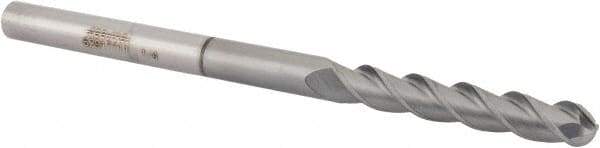 Accupro - 1/4" Diam, 1-1/2" LOC, 3 Flute Solid Carbide Ball End Mill - nACRo Finish, Single End, 4" OAL, 1/4" Shank Diam, Spiral Flute - Apex Tool & Supply
