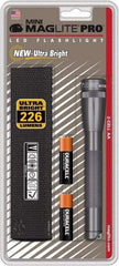 Mag-Lite - Clear LED Bulb, 272 Lumens, Mini Flashlight - Gray Aluminum Body, 2 AA Alkaline Batteries Included - Apex Tool & Supply