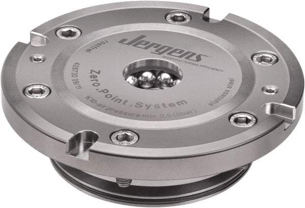 Jergens - ZPS Pneumatic Indexing CNC Quick Change Clamping Module - 1 Module Center, M32 Top Mount, 55 kN Retention Force, 4.5 bar (66 Lb/Sq In) Unlocking Pressure, 0.005mm Repeatability - Apex Tool & Supply