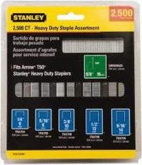Stanley - 1/4" Wide Steel Heavy Duty Power Crown Staples - 1/4" Leg Length - Apex Tool & Supply