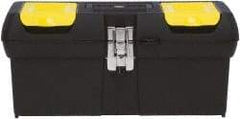 Stanley - 1 Drawer 1 Tray Tool Box - 16" Wide x 8-3/16" Deep x 7-3/16" High, Plastic, Black/Yellow - Apex Tool & Supply