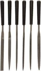 Stanley - 6 Piece Needle Pattern File Set - 4" File Length, Smooth Coarseness, Set Includes Flat, Square, Half Round, Triangle, Flat Parallel, Flat Tapered - Apex Tool & Supply