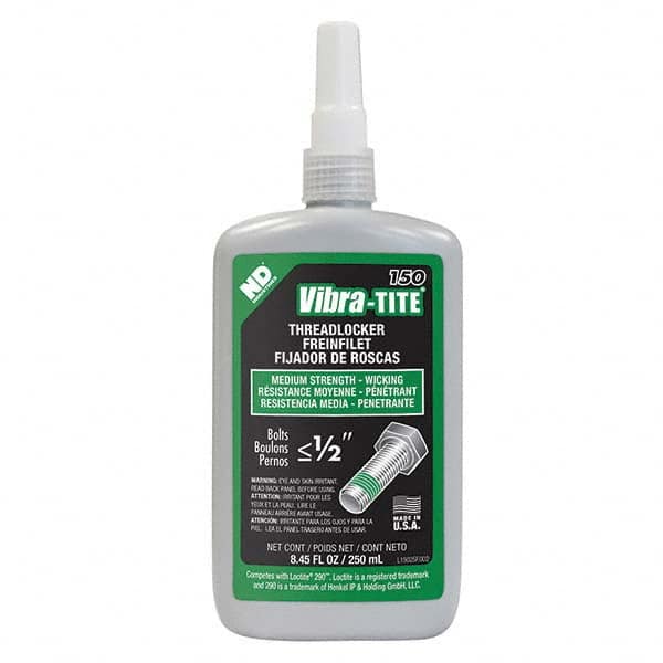 Vibra-Tite - 250 mL Bottle, Green, Medium Strength - Wicking Grade Threadlocker - Apex Tool & Supply
