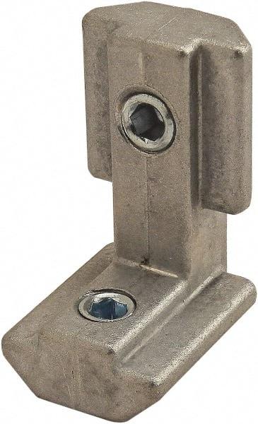 80/20 Inc. - 21mm Wide, Open Shelving Inside to Inside Hidden Corner Connector - Zinc, Clear Finish, 30mm Long, Use with 30/40 Series - Apex Tool & Supply